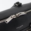 SAINT LAURENT Baby Duffel Hand Bag Leather 2way Black Silver Auth 178338-17