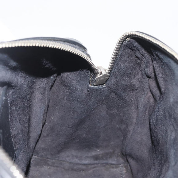 SAINT LAURENT Baby Duffel Hand Bag Leather 2way Black Silver Auth 178338