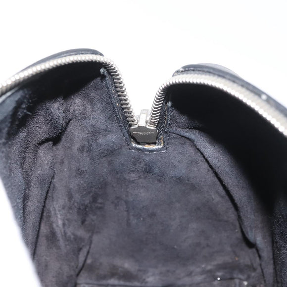 SAINT LAURENT Baby Duffel Hand Bag Leather 2way Black Silver Auth 178338