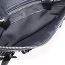 SAINT LAURENT Baby Duffel Hand Bag Leather 2way Black Silver Auth 178338-23