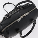 SAINT LAURENT Baby Duffel Hand Bag Leather 2way Black Silver Auth 178338-6