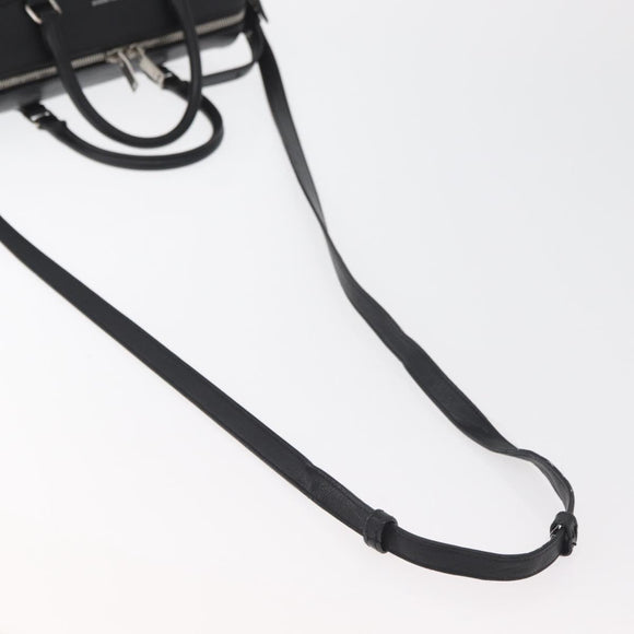SAINT LAURENT Baby Duffel Hand Bag Leather 2way Black Silver Auth 178338