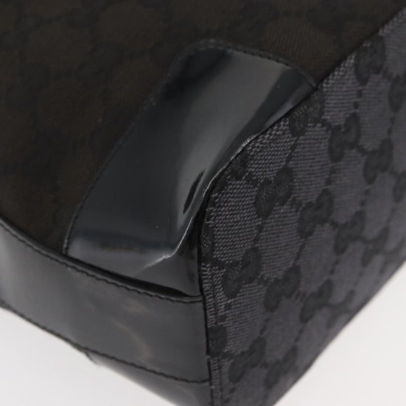 GUCCI GG Canvas Shoulder Bag Black Gold 001 4204 3444 Auth 178366A