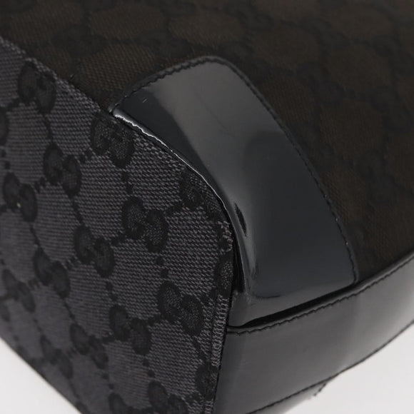 GUCCI GG Canvas Shoulder Bag Black Gold 001 4204 3444 Auth 178366A