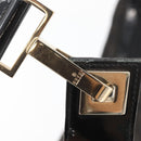 GUCCI GG Canvas Shoulder Bag Black Gold 001 4204 3444 Auth 178366A-10