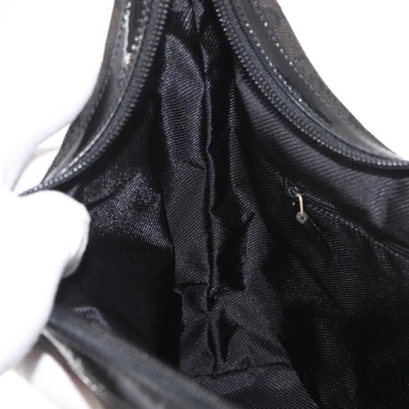 GUCCI GG Canvas Shoulder Bag Black Gold 001 4204 3444 Auth 178366A