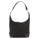 GUCCI GG Canvas Shoulder Bag Black Gold 001 4204 3444 Auth 178366A-13
