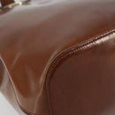 CARTIER PANTHERE Shoulder Bag Patent leather Brown Silver Auth 178367-14