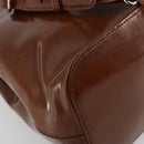 CARTIER PANTHERE Shoulder Bag Patent leather Brown Silver Auth 178367-16