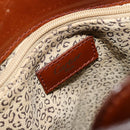 CARTIER PANTHERE Shoulder Bag Patent leather Brown Silver Auth 178367-12