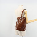 CARTIER PANTHERE Shoulder Bag Patent leather Brown Silver Auth 178367-22