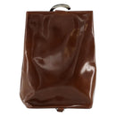 CARTIER PANTHERE Shoulder Bag Patent leather Brown Silver Auth 178367-2