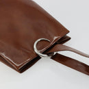 CARTIER PANTHERE Shoulder Bag Patent leather Brown Silver Auth 178367-6