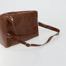 CARTIER PANTHERE Shoulder Bag Patent leather Brown Silver Auth 178367-7