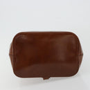 CARTIER PANTHERE Shoulder Bag Patent leather Brown Silver Auth 178367-5