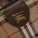 Burberrys Nova Check Boston Bag Canvas Beige Gold Auth 178369A-11