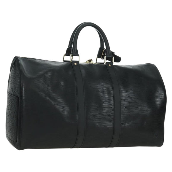 LOUIS VUITTON Epi Keepall 45 Boston Bag Black M42972 LV Auth 178370SAV