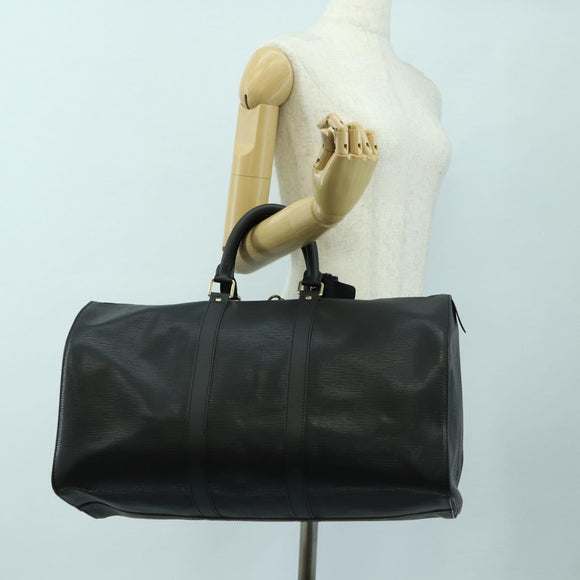 LOUIS VUITTON Epi Keepall 45 Boston Bag Black M42972 LV Auth 178370SAV