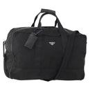 PRADA Boston Bag Nylon 2-weg Zwart Zilver Auth 178374-1