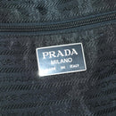 PRADA Boston Bag Nylon 2-weg Zwart Zilver Auth 178374-25