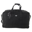 PRADA Boston Bag Nylon 2-weg Zwart Zilver Auth 178374-13