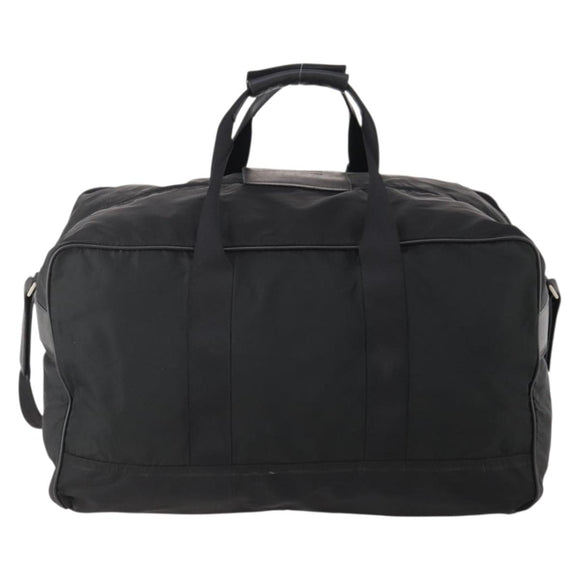 PRADA Boston Bag Nylon 2-weg Zwart Zilver Auth 178374