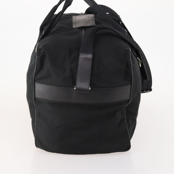 PRADA Boston Bag Nylon 2-weg Zwart Zilver Auth 178374