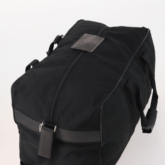 PRADA Boston Bag Nylon 2-weg Zwart Zilver Auth 178374