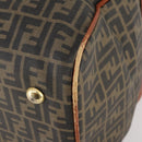 FENDI Zucca Canvas Boston Tasche PVC Schwarz Braun Auth 178375-9