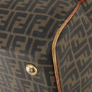FENDI Zucca Canvas Boston Tasche PVC Schwarz Braun Auth 178375-17