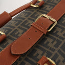 FENDI Zucca Canvas Boston Tasche PVC Schwarz Braun Auth 178375-22