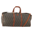 FENDI Zucca Canvas Boston Tasche PVC Schwarz Braun Auth 178375-1