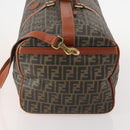 FENDI Zucca Canvas Boston Tasche PVC Schwarz Braun Auth 178375-3
