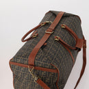 FENDI Zucca Canvas Boston Tasche PVC Schwarz Braun Auth 178375-6