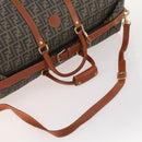 FENDI Zucca Canvas Boston Tasche PVC Schwarz Braun Auth 178375-7