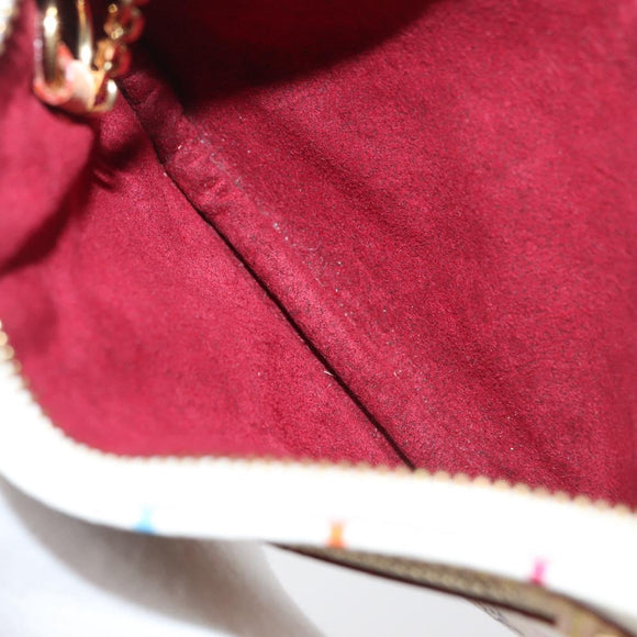 LOUIS VUITTON Monogram Multicolor Pochette MM Pouch White M60028 LV Auth 178378A