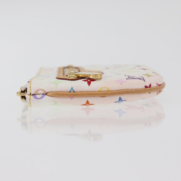 LOUIS VUITTON Monogram Multicolor Pochette MM Pouch White M60028 LV Auth 178378A