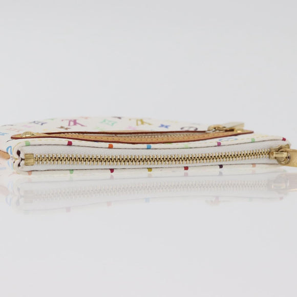 LOUIS VUITTON Monogram Multicolor Pochette MM Pouch White M60028 LV Auth 178378A