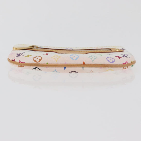 LOUIS VUITTON Monogram Multicolor Pochette MM Pouch White M60028 LV Auth 178378A