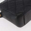 CHANEL Matelasse Chain Shoulder Bag Lamb Skin Black Gold CC Auth 178381A-12