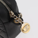 CHANEL Matelasse Chain Shoulder Bag Lamb Skin Black Gold CC Auth 178381A-14