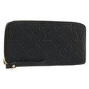 LOUIS VUITTON Monogram Empreinte Zippy Wallet Black M61864 LV Auth 178382A-1
