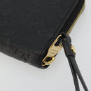 LOUIS VUITTON Monogram Empreinte Zippy Wallet Black M61864 LV Auth 178382A-15
