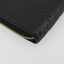 LOUIS VUITTON Monogram Empreinte Zippy Wallet Black M61864 LV Auth 178382A-16
