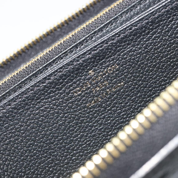 LOUIS VUITTON Monogram Empreinte Zippy Wallet Black M61864 LV Auth 178382A