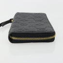 LOUIS VUITTON Monogram Empreinte Zippy Wallet Black M61864 LV Auth 178382A-3