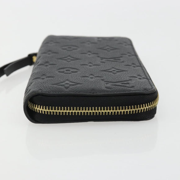 LOUIS VUITTON Monogram Empreinte Zippy Wallet Black M61864 LV Auth 178382A