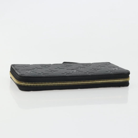 LOUIS VUITTON Monogram Empreinte Zippy Wallet Black M61864 LV Auth 178382A