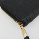 LOUIS VUITTON Monogram Empreinte Zippy Wallet Black M61864 LV Auth 178382A-14