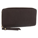 LOUIS VUITTON Monogram Empreinte Zippy Wallet Dark Brown M60548 LV Auth 178383A-1
